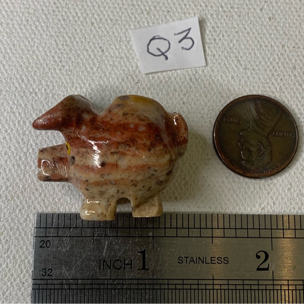 Red Soapstone Carved Pig Figurine Miniature Stone Farm Animal Carving Mini Swine - Picture 13 of 15